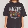 Scooby-Doo Racing Oversized Tee 1 Scooby-Doo Racing Oversized Tee -Threadheads Clothing BlackOversized Close Up Front 1 1e7ff8c0 9b36 46b6 ad47 85a6d6251ba1