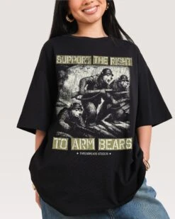 Arm Bears Oversized Tee 9 Arm Bears Oversized Tee -Threadheads Clothing BlackOversized Front female