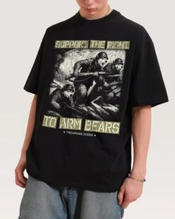 Arm Bears Oversized Tee 8 Arm Bears Oversized Tee -Threadheads Clothing BlackOversized Front male