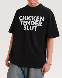 Chicken Tender Slut Oversized Tee -Threadheads Clothing BlackOversized Front ac9c9d8b 9666 40b3 a3d0 17ffcf0fde34
