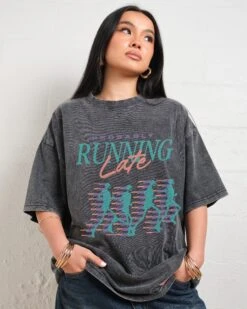 Probably Running Late Wash Tee -Threadheads Clothing BlackWashed Front 6bca6a83 58fb 47ec 8473 8ac445a8abf5