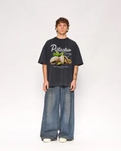 Pistachio Energy Wash Tee -Threadheads Clothing BlackWashed Full Body Front cefdcb47 9453 45d2 8545 025eede719c1