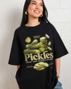 Sour Yet Sweet Pickles Oversized Tee 12 Sour Yet Sweet Pickles Oversized Tee -Threadheads Clothing BlackWomenOversized Front 569a9e6e 9702 405e bb13 3aa61453a79e