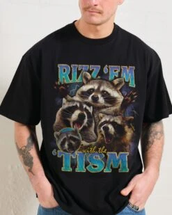 Rizz 'Em With The 'Tism Oversized Tee -Threadheads Clothing Black Men Oversized Front c5fa374a bb76 4752 a50b 6a213a7cf539