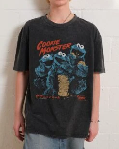 Sesame Street Cookie Kaiju Wash Tee