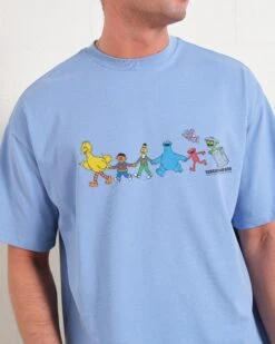 Sesame Street Walk With Me Oversized Tee -Threadheads Clothing BlueOversized Front 03616d6e d05a 47b9 8db0 a040317c534e