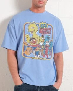 Sesame Street 123 Sesame St Oversized Tee -Threadheads Clothing BlueOversized Front 3d60eaee 5bb9 494d 85d4 b9b40114c6b0