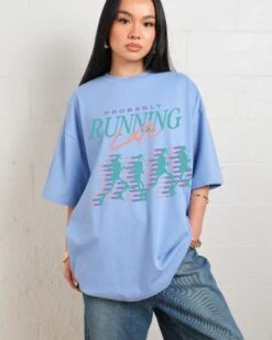 Probably Running Late Oversized Tee -Threadheads Clothing BlueOversized Front a101ba4c d4c3 4559 8645 388a1abc83ab
