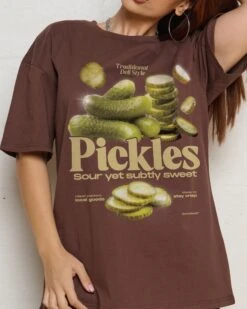 Sour Yet Sweet Pickles Oversized Tee 13 Sour Yet Sweet Pickles Oversized Tee -Threadheads Clothing Brown Front 1 fad90fb7 22ed 47c2 957e 0c5d06165641