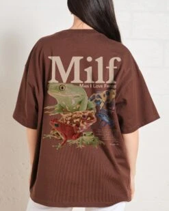 Man I Love Frogs Front And Back Oversized Tee -Threadheads Clothing BrownOversized Back 37d0869b cd37 4d78 aa08 f11e64a1e1ba