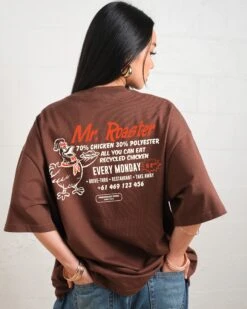Mr. Roaster Fried Chicken Oversized Tee -Threadheads Clothing BrownOversized Back 4f02ea9e 98ab 4b7f 8e39 0838f52c0e13