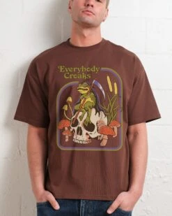 Everybody Croaks Oversized Tee -Threadheads Clothing BrownOversized Front 16330f0a 6d6b 48d3 9a7c 391ce933f80c