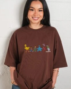 Sesame Street Walk With Me Oversized Tee -Threadheads Clothing BrownOversized Front 2c36361e c423 4f5d b6ea 94f50235ed4e