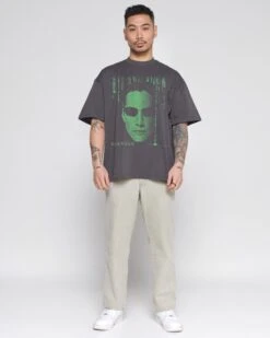 Matrix Revolution Oversized Tee -Threadheads Clothing Charcoal Full Body Oversized Front