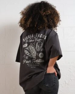 Birria Tacos El Senor Trueno Oversized Tee -Threadheads Clothing CharcoalOversized Back fbfc1d69 eaac 462b 951e ea091b512400