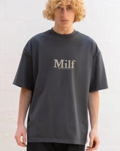 Man I Love Felines Front And Back Oversized Tee -Threadheads Clothing CharcoalOversized Front 4