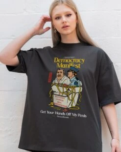 Democracy Manifest Volume II Oversized Tee -Threadheads Clothing CharcoalOversized Front 4 67a075d8 1d69 4b30 b2a6 848900ac3a35
