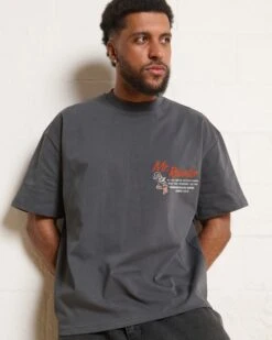 Mr. Roaster Fried Chicken Oversized Tee -Threadheads Clothing CharcoalOversized Front 614e3bdc 3b09 4442 af1c 0c87e5796628