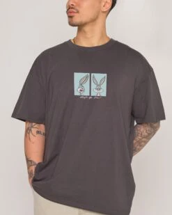 Looney Tunes What’s Up, Doc? T-Shirt -Threadheads Clothing Coal Close Up Front 66d876c8 55cf 4dea 8341 ad423cc62c99