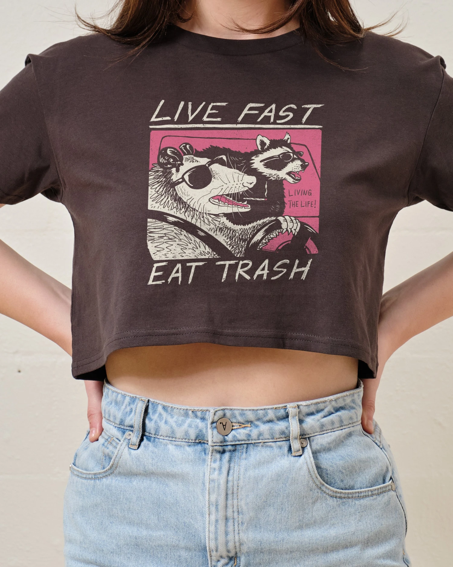 Live Fast Eat Trash Crop Tee 4 Live Fast Eat Trash Crop Tee - Image 2