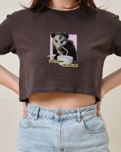 Woke Up Again, Not Thrilled Crop Tee -Threadheads Clothing Coal CropTeeFront 4c9cc804 eb17 48db 8bab 797dd53dd0d3