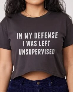 Left Unsupervised Crop Tee -Threadheads Clothing Coal CropTeeFront 9fdc5588 32e2 41e8 a457 e9b68dc8b6fc