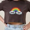 Fk Off Rainbow Crop Tee -Threadheads Clothing Coal Crop Tee Front 43518b93 5557 4a9f a9c4 d86007a2c5aa