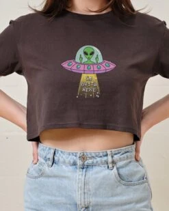 I'm Outta Here Crop Tee -Threadheads Clothing Coal Crop Tee Front f12a3e79 fcc8 4d3b a914 d2dc6a6979f5