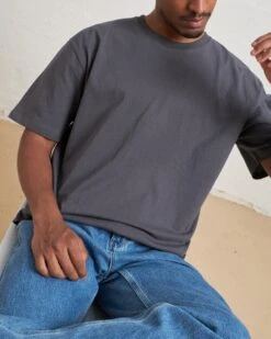 Classic Tee 5-Pack: Brown, Navy, Charcoal, Pale Blue, White -Threadheads Clothing Coal Front 1 fd5791a7 6cd8 4a6e bda7 edc923eabc29