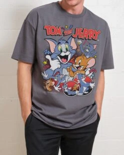 Tom And Jerry Vintage T-Shirt -Threadheads Clothing Coal Front 9be19018 df2d 4ccc 9be4 52a8e1040c90