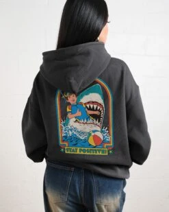 Stay Positive Front And Back Hoodie -Threadheads Clothing Coal Hoodie Women Back 1689b2c7 c5a4 4fc0 aefc a1f900df00d2