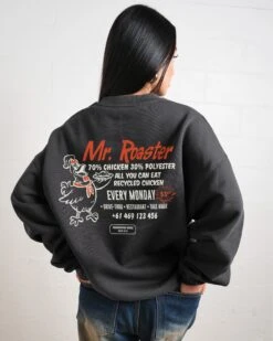 Mr. Roaster Fried Chicken Sweatshirt -Threadheads Clothing Coal Jumper Women Back 450dcea7 734a 4967 806d b846586058f1