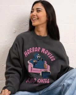 Horror Movies And Chill Sweatshirt 12 Horror Movies And Chill Sweatshirt -Threadheads Clothing Coal Jumper Women Front 707541a9 0c27 43d1 8861 8c9c61b77b6c