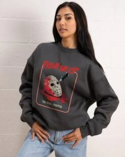 Friday The 13th - The Final Chapter Sweatshirt 8 Friday The 13th - The Final Chapter Sweatshirt -Threadheads Clothing Coal Jumper Women Front 787a6979 088b 4c46 aab8 2a3dea0a2089