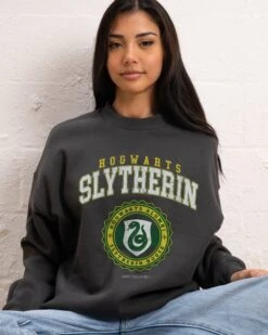 Harry Potter Slytherin College Sweatshirt -Threadheads Clothing Coal Jumper Women Front a4e049a7 9ccd 4328 838b d310bb1f7d8c
