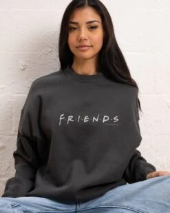 Friends Logo Sweatshirt 13 Friends Logo Sweatshirt -Threadheads Clothing Coal Jumper Women Front a8655695 965a 4366 8147 a90ba9cf6781