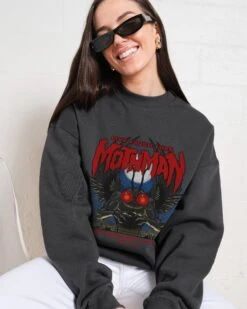 Mothman - Live Laugh Lurk Sweatshirt -Threadheads Clothing Coal Jumper Women Front f9cece77 3e8c 4a91 a05a 1c0aecadde09