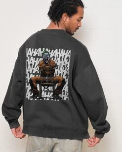 DC Joker Arkham Asylum Sweatshirt -Threadheads Clothing Coal Men Jumper Back 4839ca7a fd9b 48e9 b180 3613356c475d