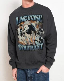 Lactose Tolerant Sweatshirt -Threadheads Clothing Coal Men Jumper Front 282f8748 07e0 4416 a3f6 9ddaf9a03c54
