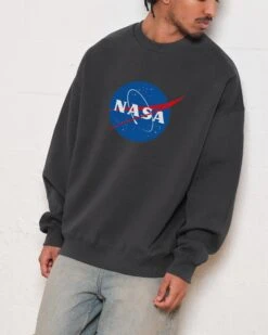 NASA Meatball Sweatshirt -Threadheads Clothing Coal Men Jumper Front fbac7396 978c 4de9 b9d7 f215800d0f84