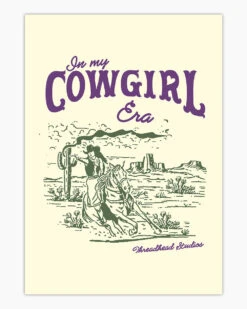 Cowgirl Era Art Print -Threadheads Clothing Cowgirl Era Wall Art Mock Up 1 Natural