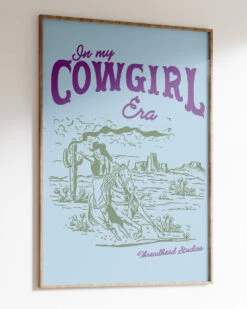 Cowgirl Era Art Print -Threadheads Clothing Cowgirl Era Wall Art Mock Up 2 Blue