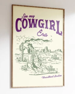 Cowgirl Era Art Print -Threadheads Clothing Cowgirl Era Wall Art Mock Up 2 Natural