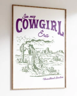 Cowgirl Era Art Print -Threadheads Clothing Cowgirl Era Wall Art Mock Up 2 White