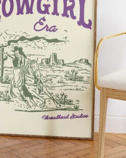 Cowgirl Era Art Print -Threadheads Clothing Cowgirl Era Wall Art Mock Up 3 Natural