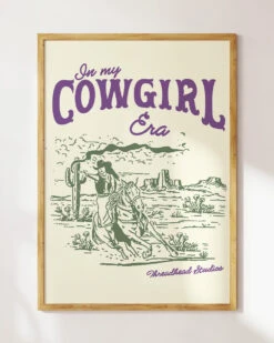 Cowgirl Era Art Print -Threadheads Clothing Cowgirl Era Wall Art Mock Up 4 Natural