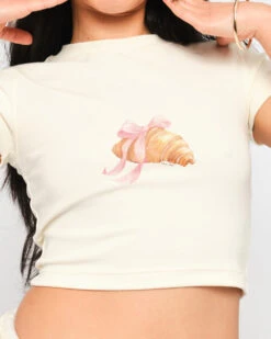 Croissant Baby Tee -Threadheads Clothing Croissant Website 1