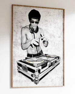 DJ Bruce Lee Art Print -Threadheads Clothing DJ Bruce Lee WallArtMockUp 2