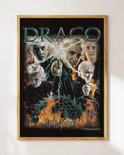 Harry Potter Draco Malfoy Vintage Art Print -Threadheads Clothing Draco WallArtMockUp 4
