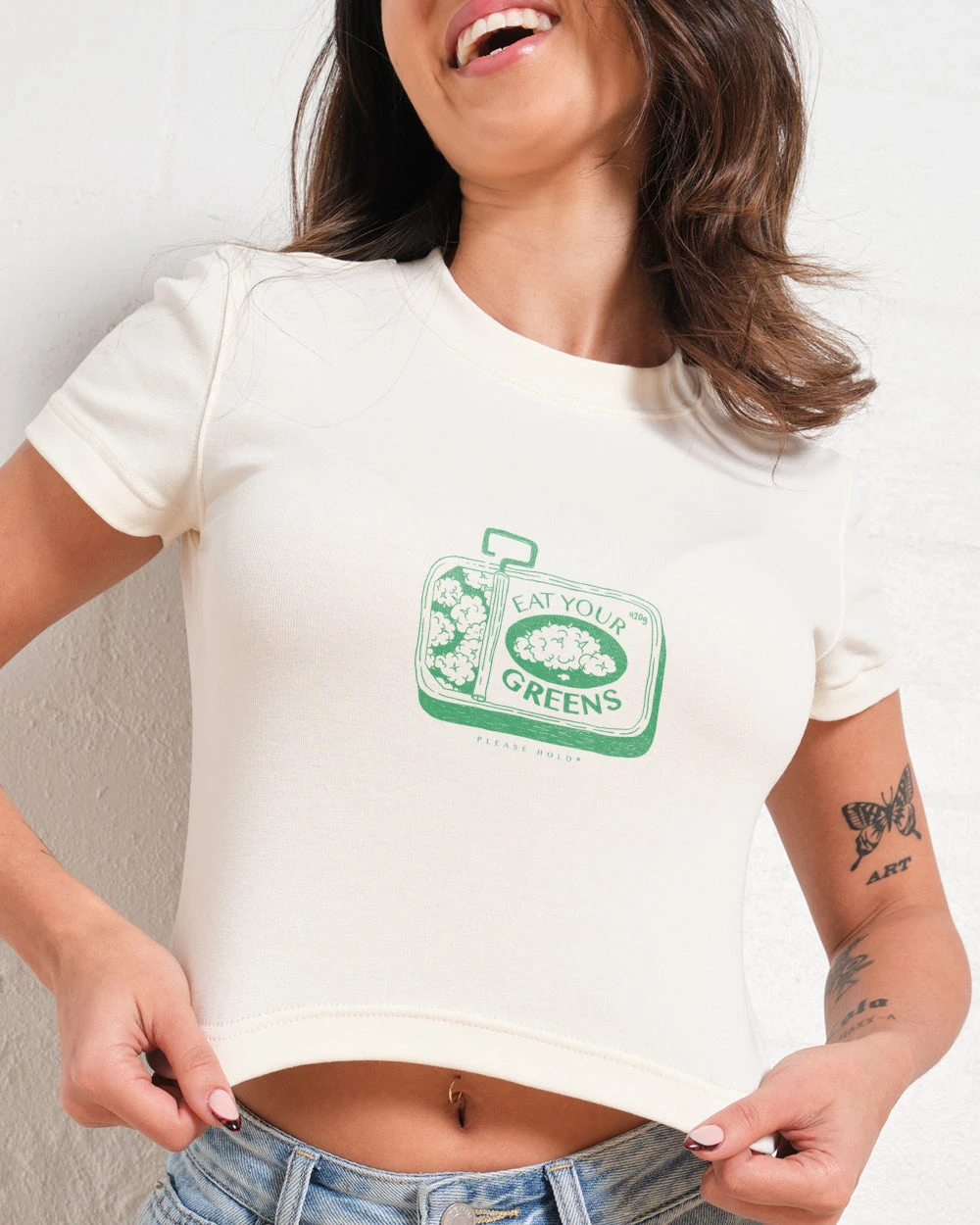 Eat Your Greens Baby Tee 5 Eat Your Greens Baby Tee - Image 3